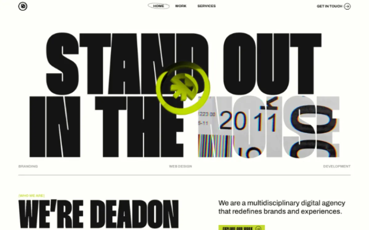 Deadon agency website interface